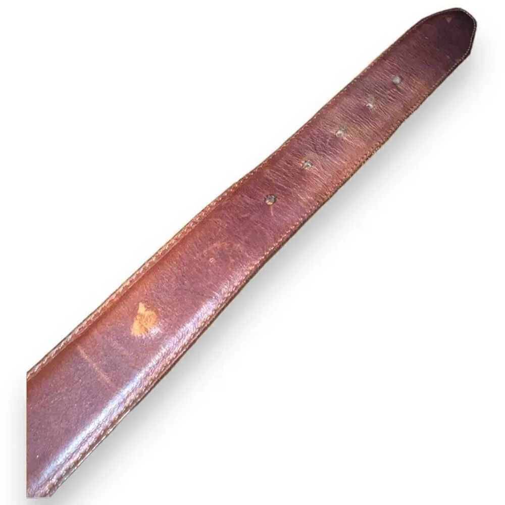 Brown Brighton Vintage Sterling Silver Leather Belt Size 33